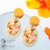 Earrings plastic "Flowers" Balls by oval, large, color