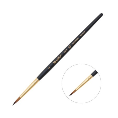 Synthetic brush, imitation column, round, rubloff series 1S15 No. 4, short black matte handle, yellow clip