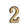 Door number "2", plastic, chromium color