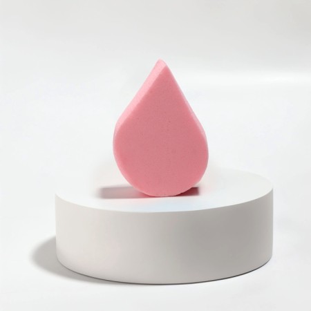 Makeup sponge "Flat drop", 6 × 4.5 cm, pink color