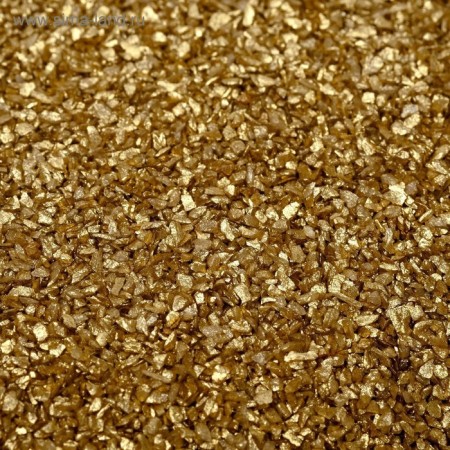 The soil "golden metallic" decorative sand is quartz, 250 g of fr. 0.5-1 mm