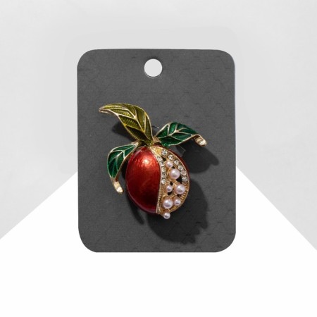Brooch "Pomegranate" juicy, red-green color in gold-2