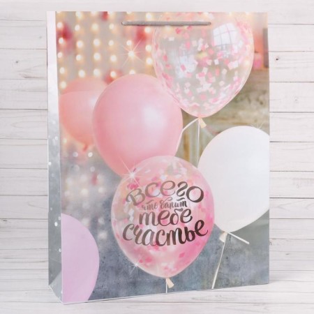 Package Gift Laminated Vertical, packaging, “Happiness to you!”, Ml 23 x 27 x 11.5 cm-5