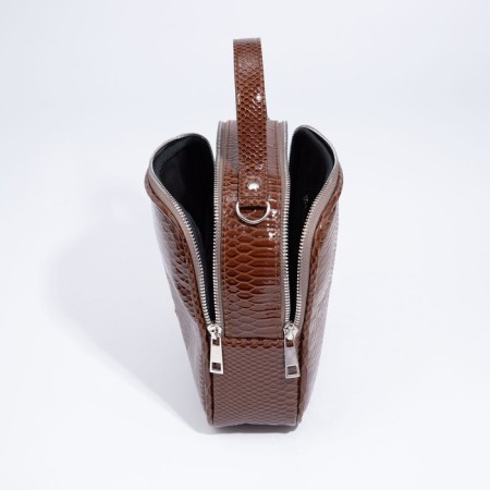 Women's bag over the shoulder Textura, small size, brown color-5
