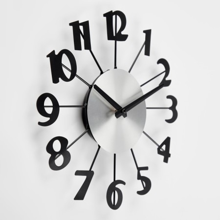 Wall clock, series: interior, "big numbers", smooth move, d-31 cm-1