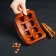 Form for the candy "cats", silicone, 16.5 × 11 × 1.7 cm, 8 cells, with sticks, brown color