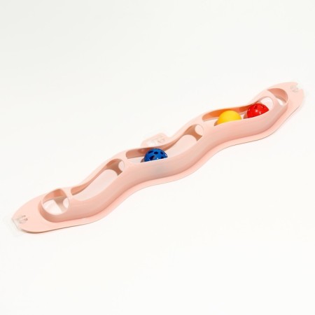 Game complex "Three balls" with a mount on 3 suction cups, 54 x 9.5 x 4 cm, pink