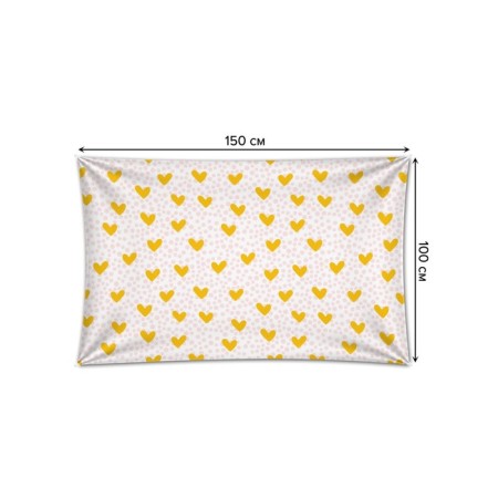 Decorative panel with photo printing "Yellow hearts", horizontal, size 100x150 cm-1