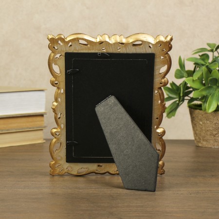 Polystone photo frame 10x15 cm "Emilia" gold 22x17 cm-3