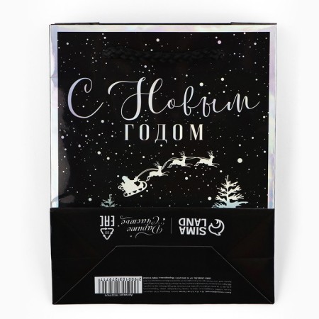 Package Holographic Vertical “Winter Forest”, S 12 x 15 x 5.5 cm, New Year-6