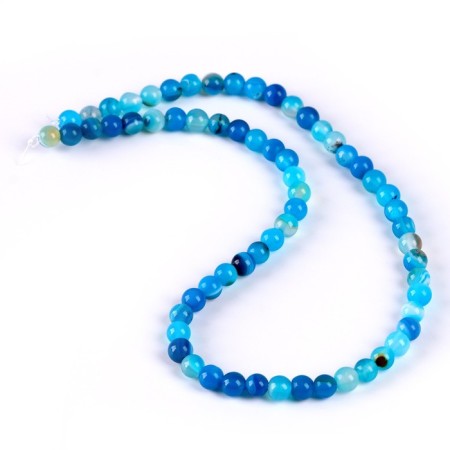 Beads made of natural stone "Blue Agat" set 58 pcs., Size 1 pc. - 6 mm-1