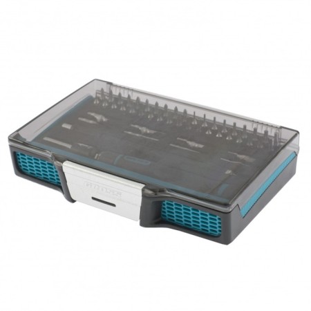 A screwdriver with a set of bit and end heads for accurate work GROSS 11599, flexible drive, CRMO, 48 pieces-1