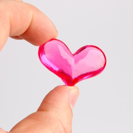 Plastic decorative hearts, set 25 pcs., Size 1 pc. - 3 × 3.5 cm, color mix-6