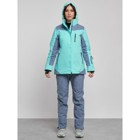 Ski costume female winter, size 42, turquoise color-4
