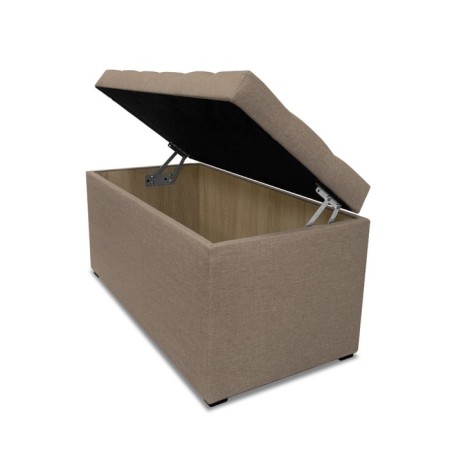Puff with a lid and weighting, 800 × 400 × 420 mm, Velur Dream, Sand color-1