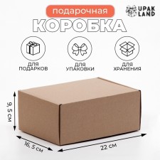 Self -charged box, brown, 22 x 16.5 x 9.5 cm