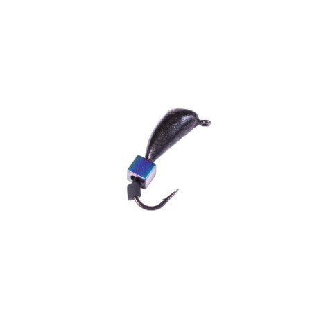 Mormyshka tungsten Lucky John Banana Sports with a loop and a chameleon cube 040/KH