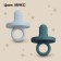 The rubberker is a silicone dummy, the color is blue/gray, mum & baby
