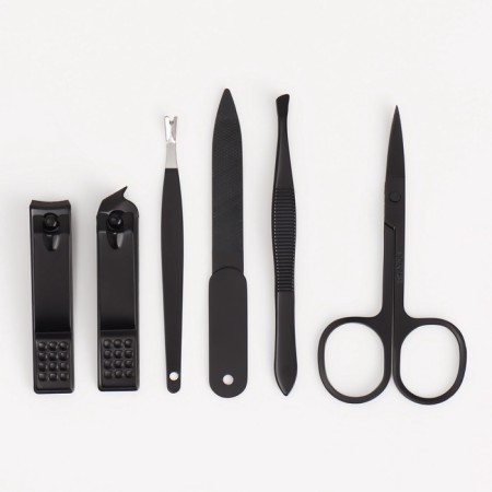 Manicure set, 6 items, in a case, black-1