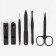 Manicure set, 6 items, in a case, black