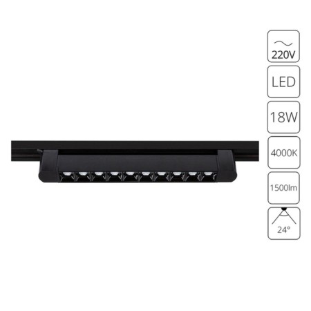 Car lamp Arte Lamp Flash A4575PL-1BK, LED, 18 W, 3.4x33.5x5.8 cm, 1500 lm, black