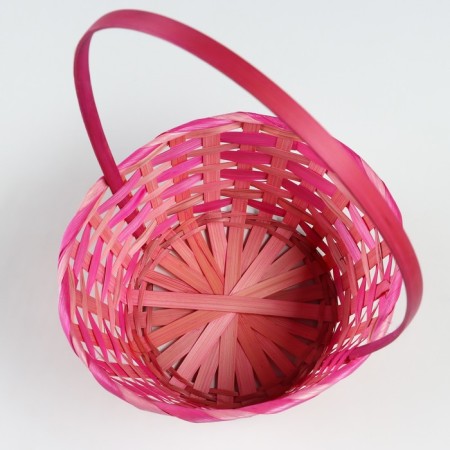 Wicker basket, 20.5 × 9.5 × 33 cm, pink, bamboo-3