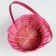 Wicker basket, 20.5 × 9.5 × 33 cm, pink, bamboo