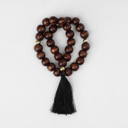 Parsing wooden "Orthodox" 31 beads with a black brush, brown color-1