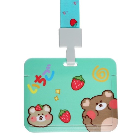 Badge horizontal, external size 10 x 7.8 cm, internal size 5.2 x 8.2 cm, tape 42 cm, with a pattern "Bear"-2