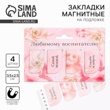 A set of magnetic bookmarks 4 pieces on the substrate 