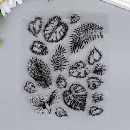 Stamp for creativity Silicon "Palm leaves" 18x14 cm