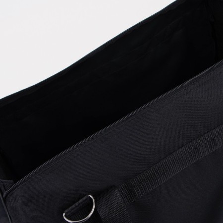 Road bag, 3 parts on zippers, external pocket, long belt, black color-2