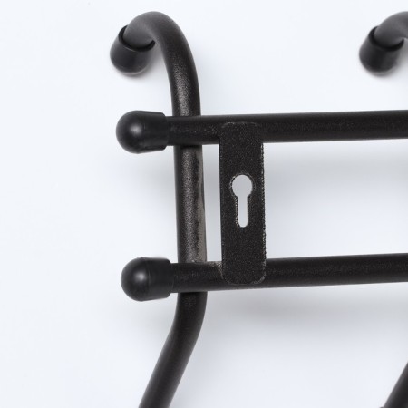 Wall hanger "comfort", 7 hooks, 66 × 15 × 8 cm, black color-1