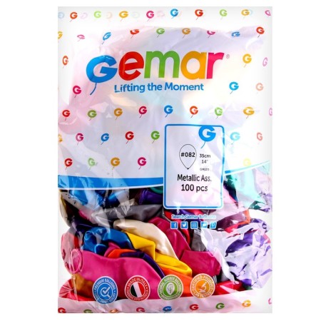 Latex ball 14 ", metal, set 100 pcs., Mix color-1