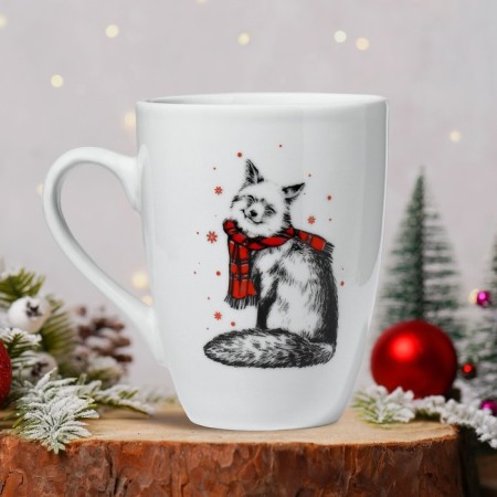 Ceramic “Forest Residents” mug, 350 ml, white color-1