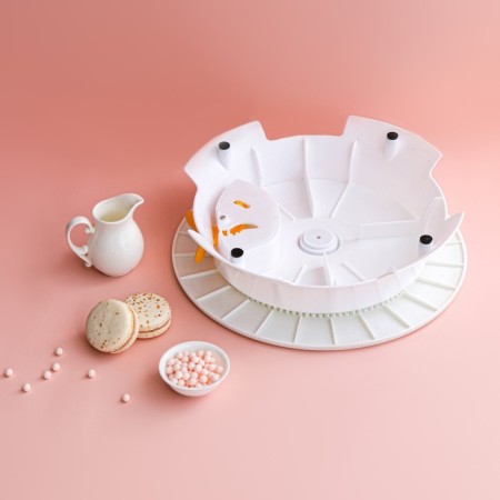 Rotating cake stand, d = 30.5 cm, with a rotation blocker lever, with a spill-2