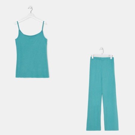 Female pajamas (T -shirt, trousers) Biryuza color, size 52-10