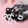 Hair elastic band "Mahrushka" (set 76 pcs) 3.5 cm, black white