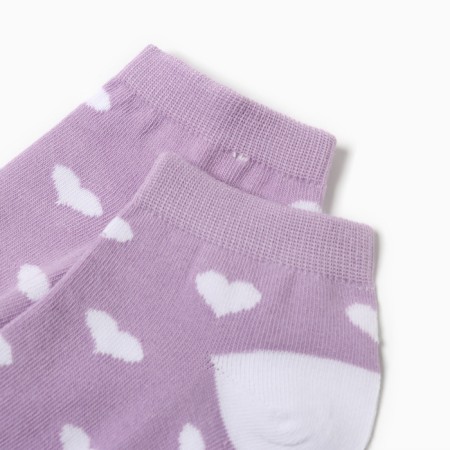 Women's hearts, lilac/white color, rr 25-1