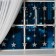 Garland "fringe" 2.4 × 0.9 m with nozzles "stars", IP20, transparent thread, 186 LED, glow blue, 8 modes, 220 V