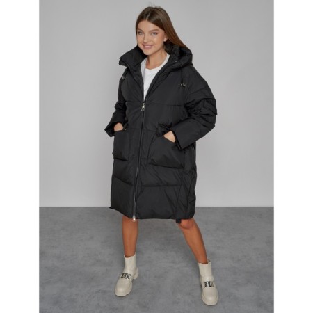 Coat insulated winter female, size 42, black color-9