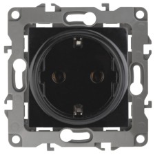 2p+E Schuko, 16A-250V, IP20, ERA12, Black