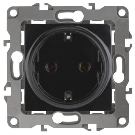 2p+E Schuko, 16A-250V, IP20, ERA12, Black