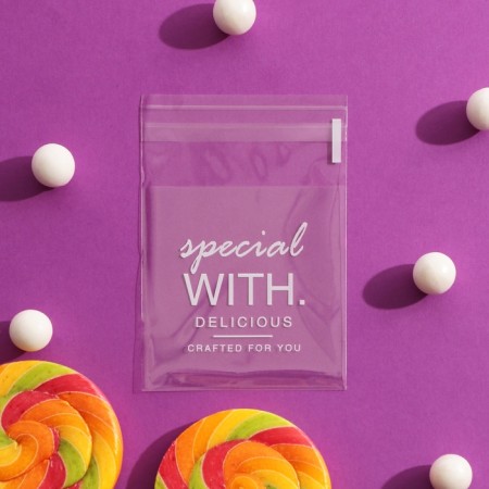 BOPP package with sticky tape, "for you", 7*7+3cm