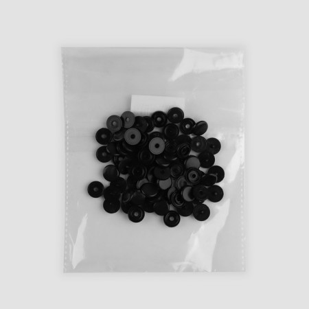 Plastic button, d = 10 mm, black color-4