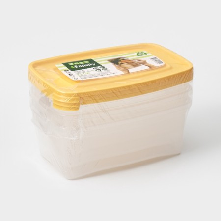 A set of food shares, 3 pcs: 1 l, 18.5 × 12 × 7 cm, rectangular, green color-7