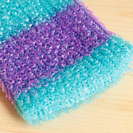 Knitted washcloth "Mitten. Strip", mix, 23x12cm-1
