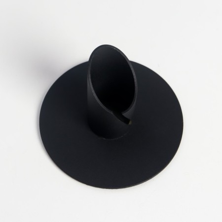 Summary Metal for 1 candle "Cylinder with crack" black 6x8x8 cm-2