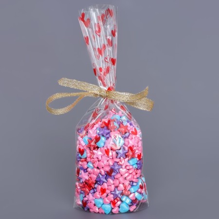 Package Packing BOPP, with a bottom fold, "hearts red" 9*19 cm-2