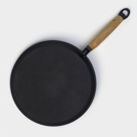 Pan -cast cast -iron magma, d = 24 cm, h = 1.5 cm, wooden handle-2